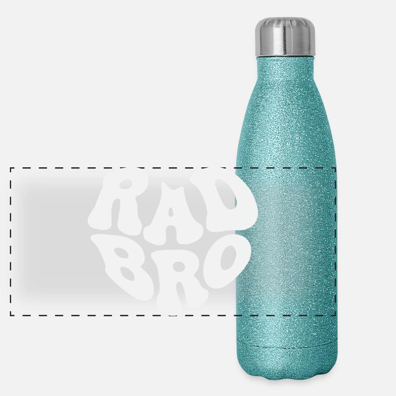 Rad Brother – Retro Heart (Custom Color) Panorama Glitzer Isolierflasche 500 ml