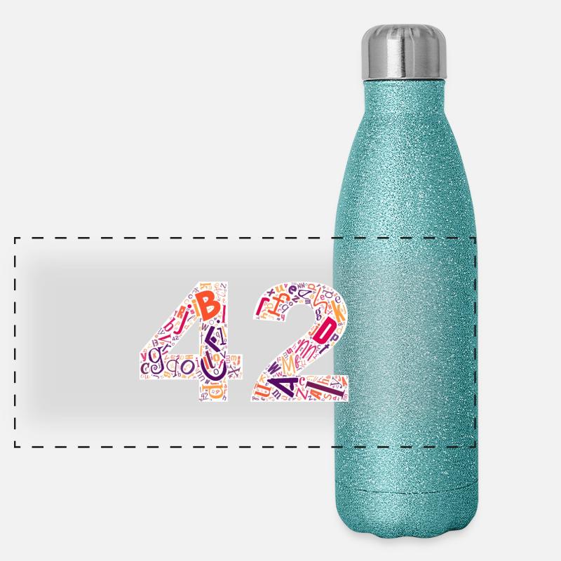 42 – The answer to life in typo style Panoramic Glitter Thermal Bottle 500 ml