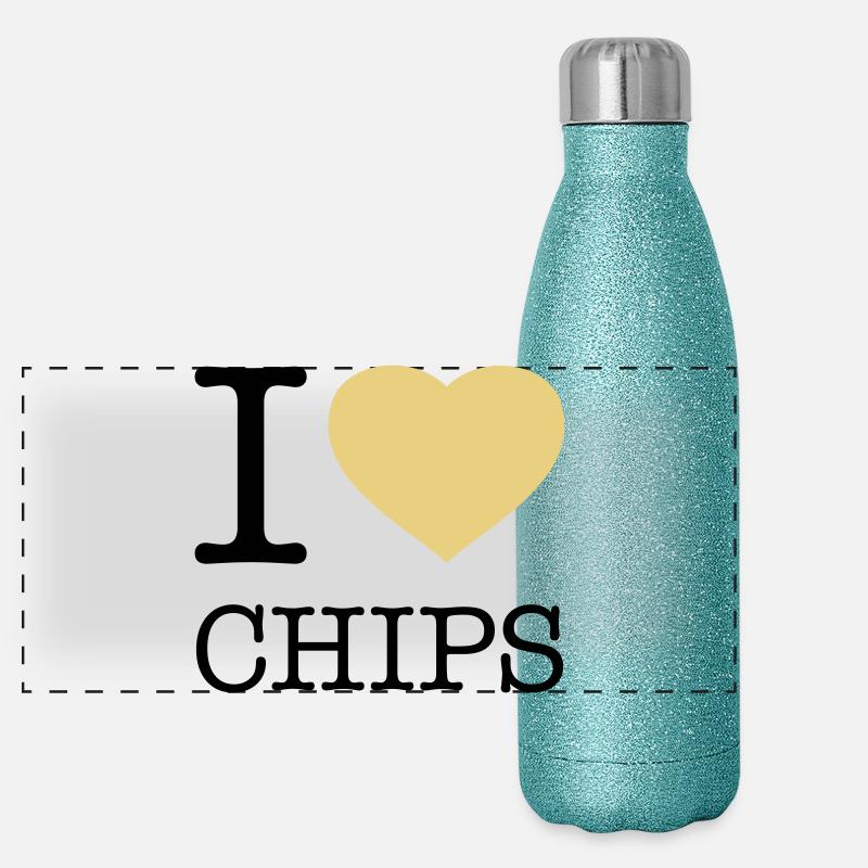 I LOVE CHIPS Gourde isotherme panoramique pailletée 500 ml