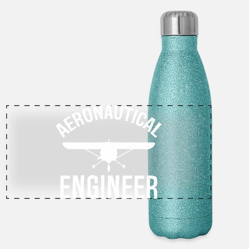 Aeronautical Engineer Panorama Glitzer Isolierflasche 500 ml