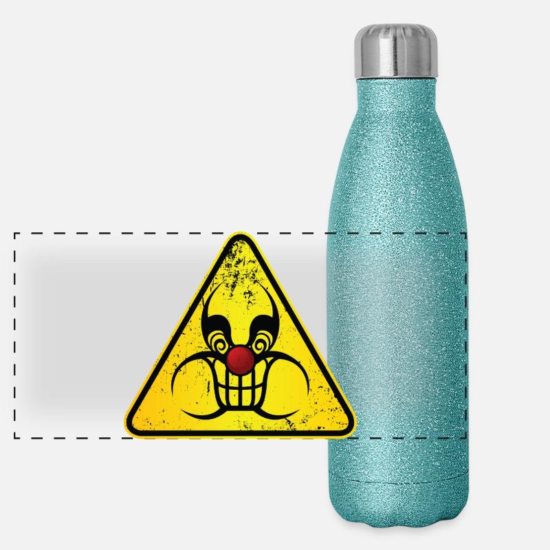 Gefahr Clown Panorama Glitzer Isolierflasche 500 ml