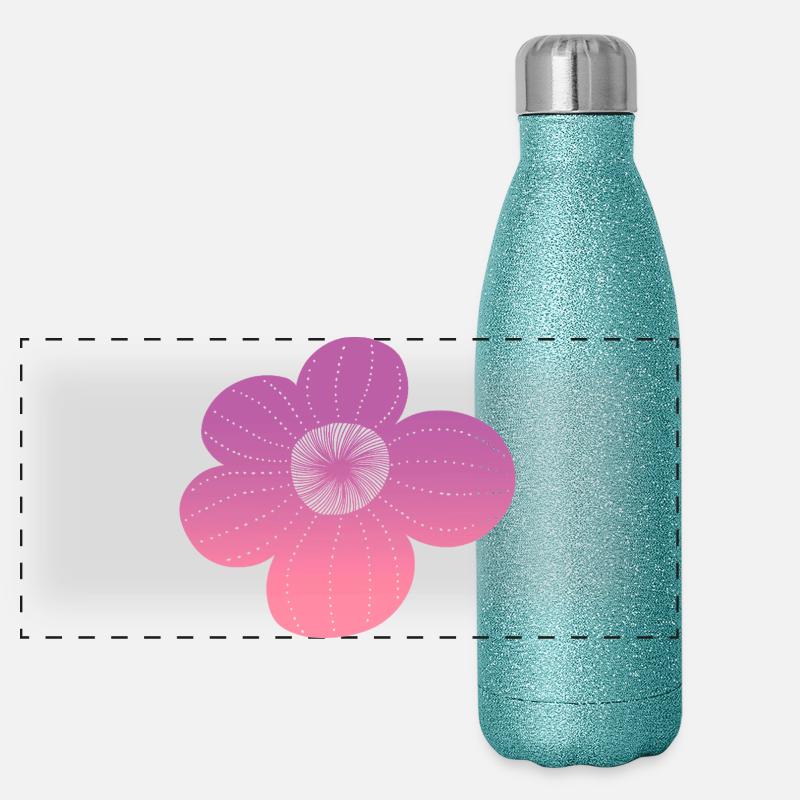 Fleur bohème Gourde isotherme panoramique pailletée 500 ml
