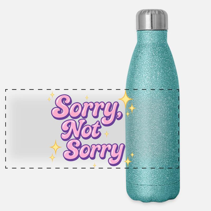 sorry, not sorry / Y2K statement design Panoramic Glitter Thermal Bottle 500 ml