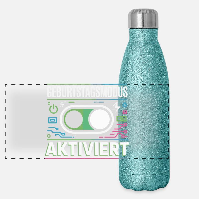 Mode anniversaire activé Gourde isotherme panoramique pailletée 500 ml
