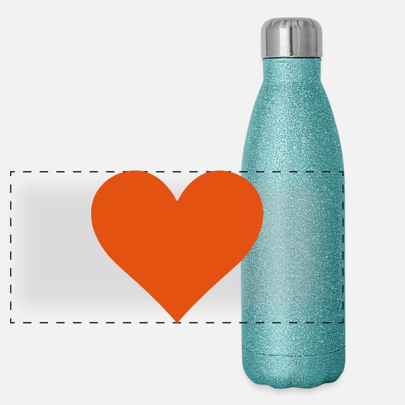 coeur Gourde isotherme panoramique pailletée 500 ml