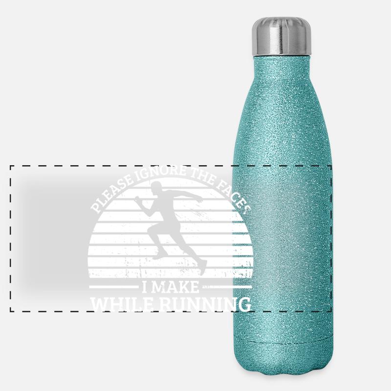 Marathon Runner Please Ignore The Faces If Running Panorama Glitzer Isolierflasche 500 ml