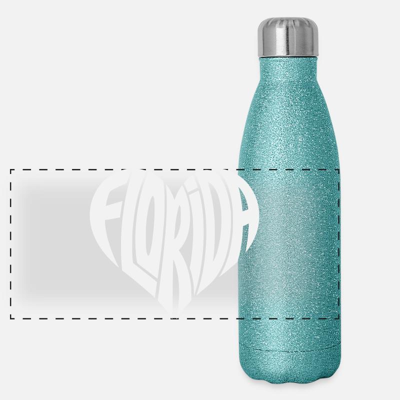 Florida Heart Typo Panoramic Glitter Thermal Bottle 500 ml