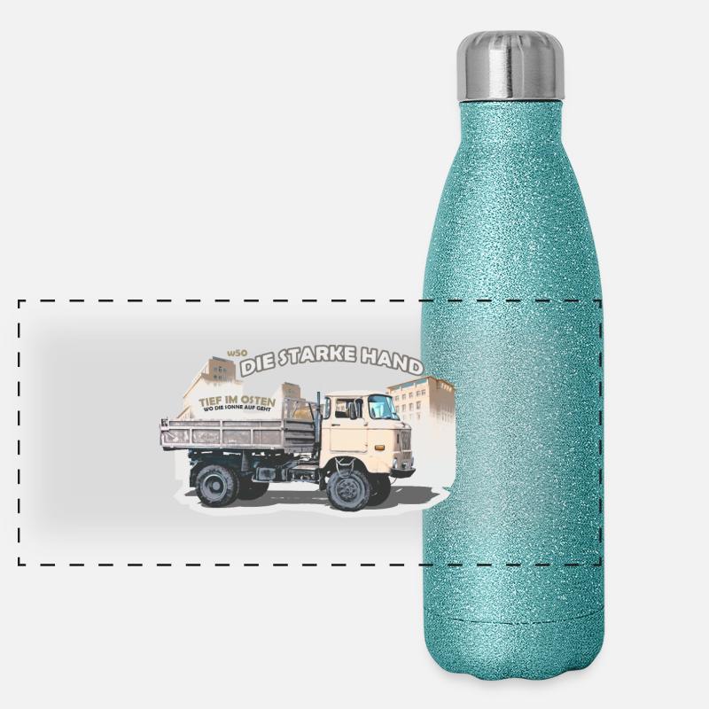 ifa w50 lkw ddr ossi Panorama Glitzer Isolierflasche 500 ml