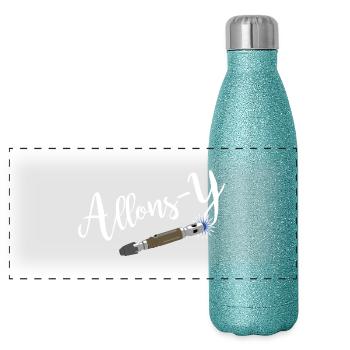 Allonsy - Panorama Glitzer Isolierflasche 500 ml - Blau Glitzer - Vorne