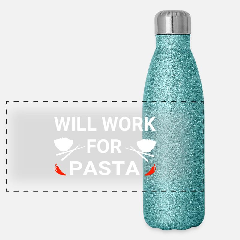 Nudeln Panorama Glitzer Isolierflasche 500 ml