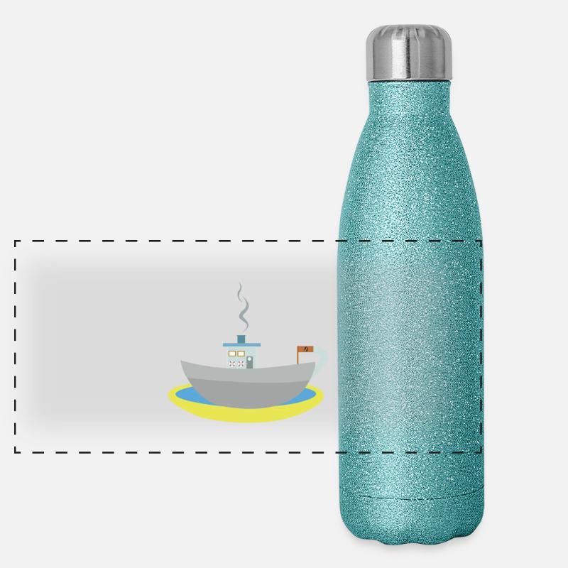 Kaffeetassenschiff Panorama Glitzer Isolierflasche 500 ml