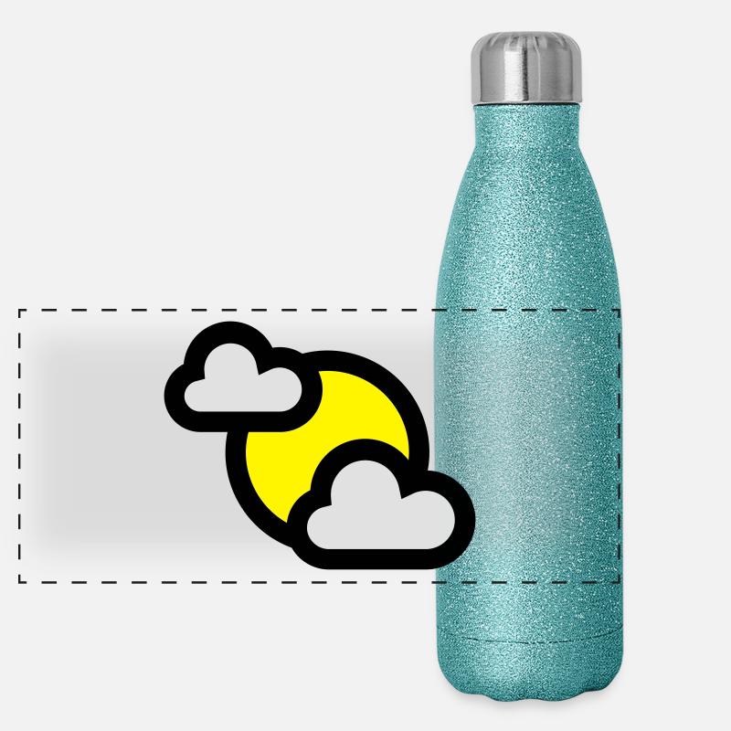 Wetter Symbol oder Icon teilweise bedeckt Panorama Glitzer Isolierflasche 500 ml