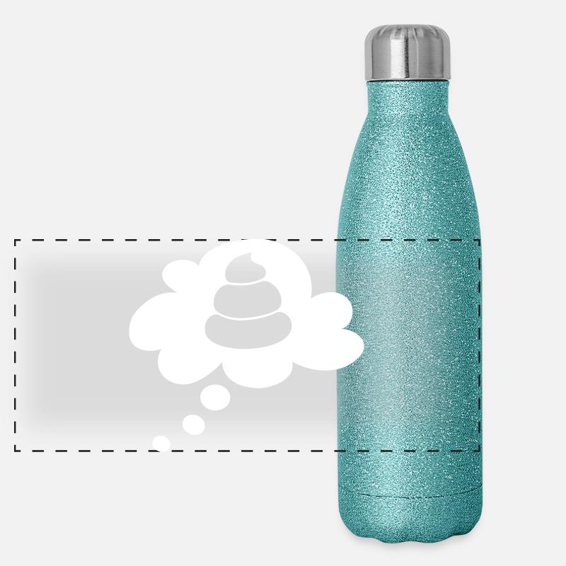 Crap Swearing Funny Pictures Humor Thinking Thought Bubble Panoramic Glitter Thermal Bottle 500 ml