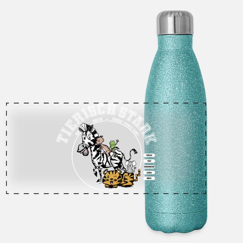 Team- tierisch stark Panorama Glitzer Isolierflasche 500 ml