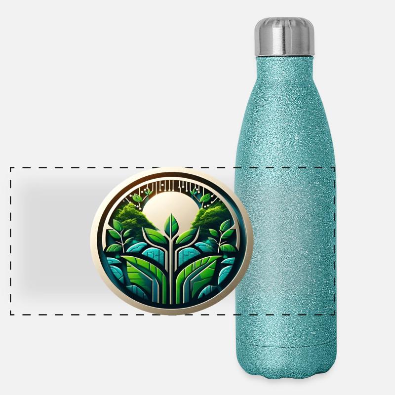 Logo Eco Tech Nature et numérisation Gourde isotherme panoramique pailletée 500 ml