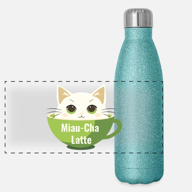 Meow-Cha Latte Panoramic Glitter Thermal Bottle 500 ml