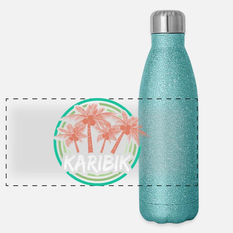 Vacation Caribbean Panoramic Glitter Thermal Bottle 500 ml