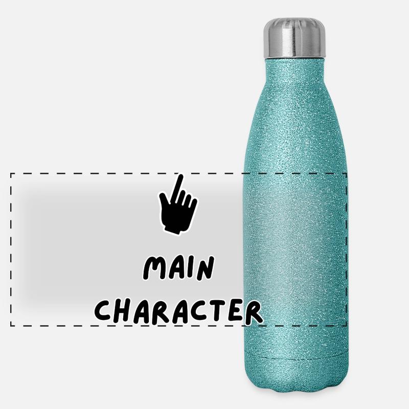 Personnage principal – Conception typographique audacieuse Gourde isotherme panoramique pailletée 500 ml