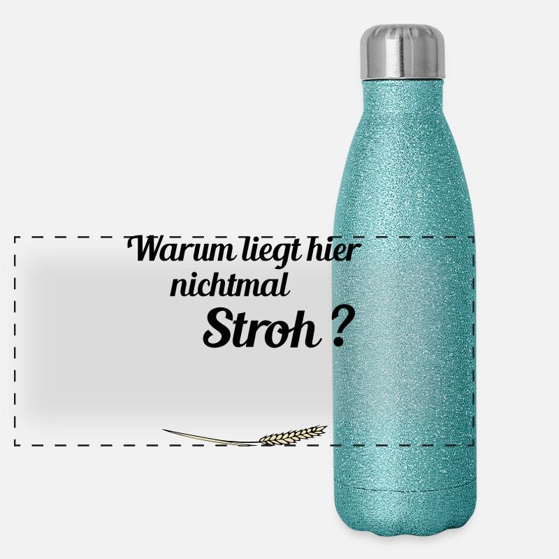 kein Stroh Panorama Glitzer Isolierflasche 500 ml