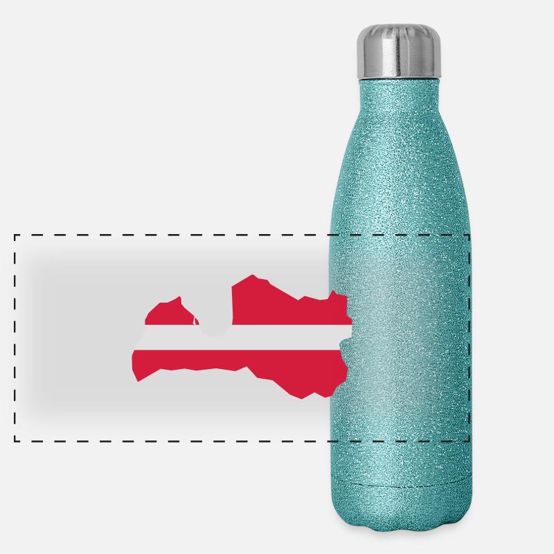Lettland Panorama Glitzer Isolierflasche 500 ml