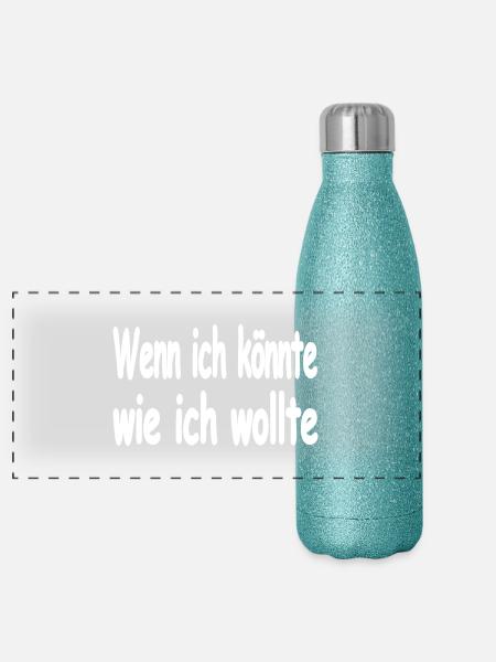 Party - Panorama Glitzer Isolierflasche 500 ml - Blau Glitzer - Vorne