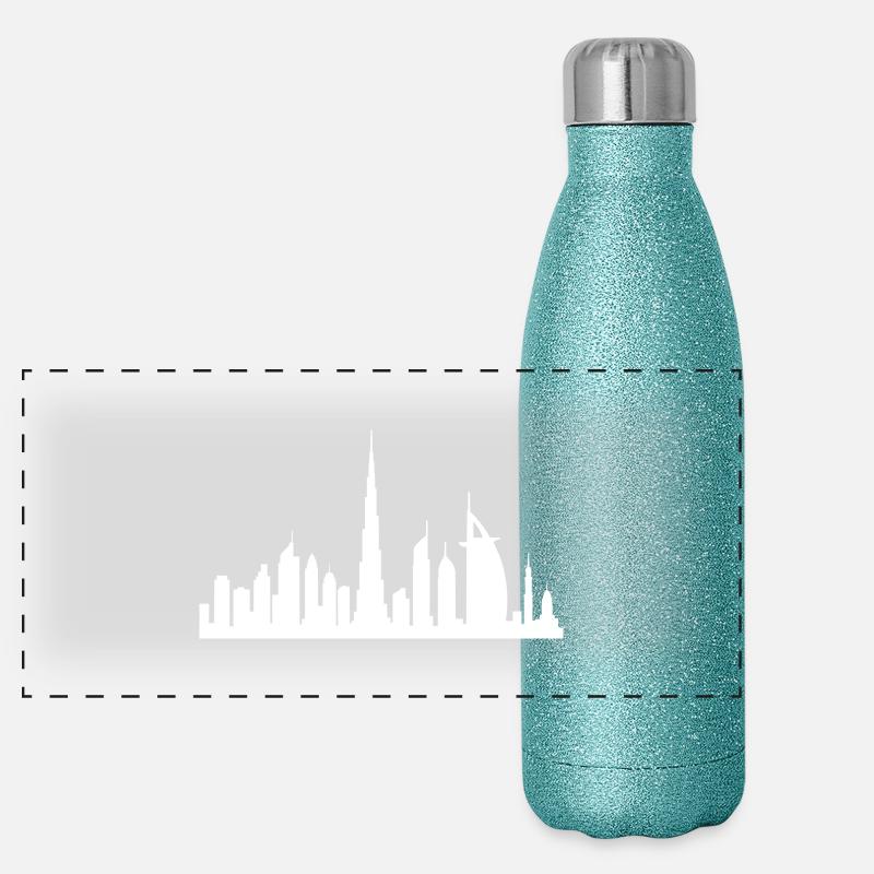 Horizon de Dubaï Gourde isotherme panoramique pailletée 500 ml