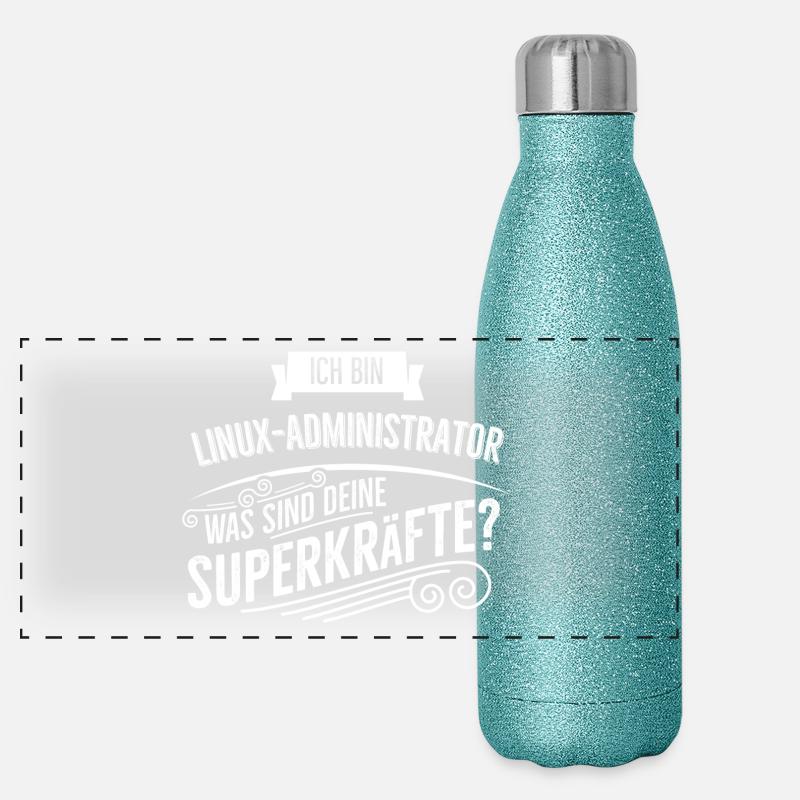 Linux Administrator Panorama Glitzer Isolierflasche 500 ml