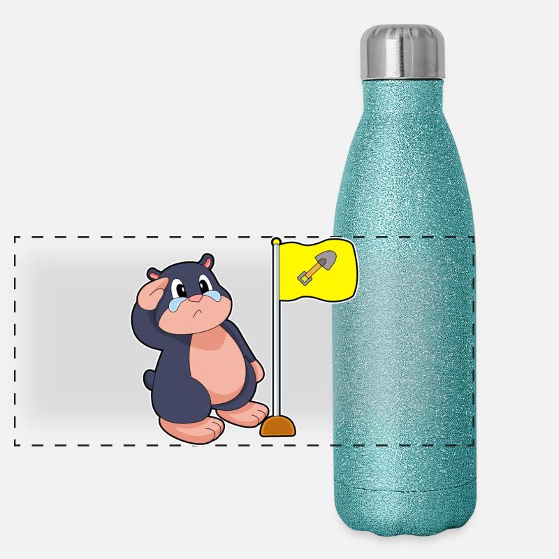 Drapeau taupe Gourde isotherme panoramique pailletée 500 ml