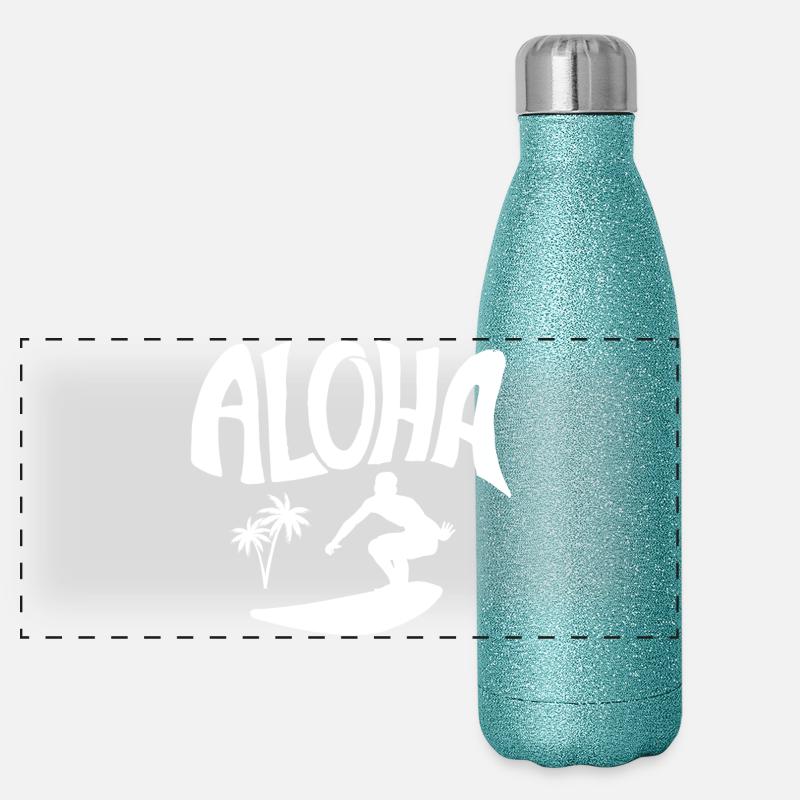 surf, surfing, spot de surf Gourde isotherme panoramique pailletée 500 ml