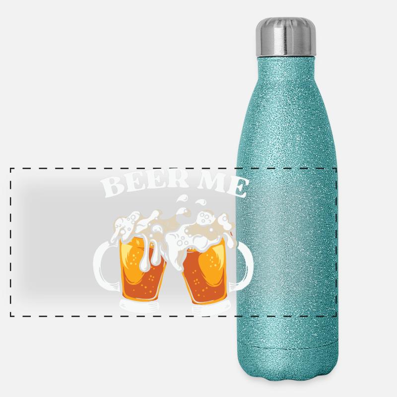 Bier, Bier trinken Panorama Glitzer Isolierflasche 500 ml
