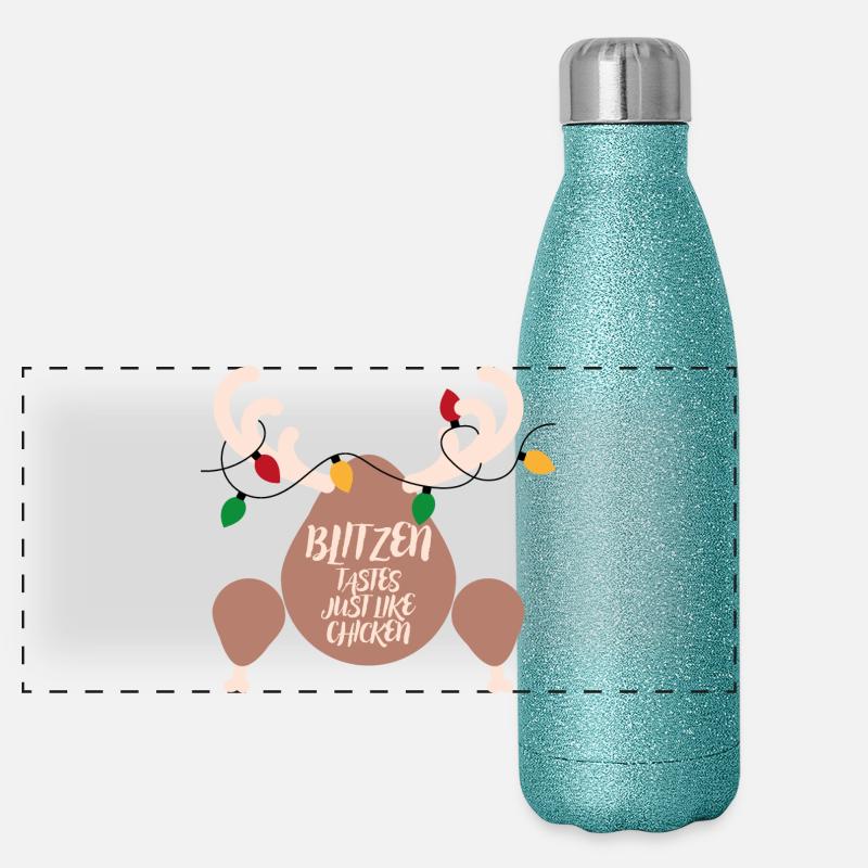 Cuisse décorée: goût poulet Gourde isotherme panoramique pailletée 500 ml