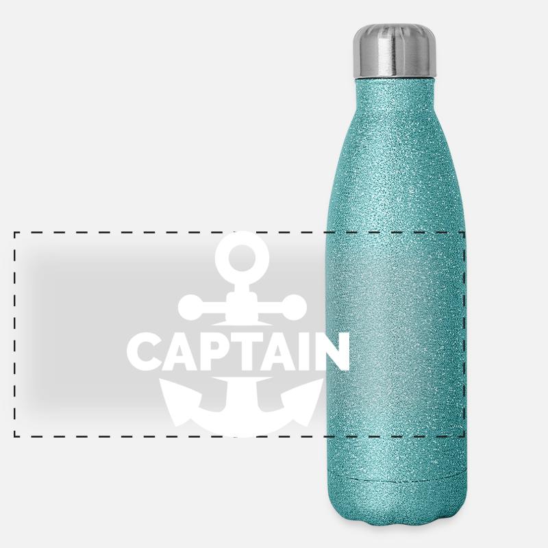 captain Anker Symbol Logo See Meer Schiff Logo Panorama Glitzer Isolierflasche 500 ml