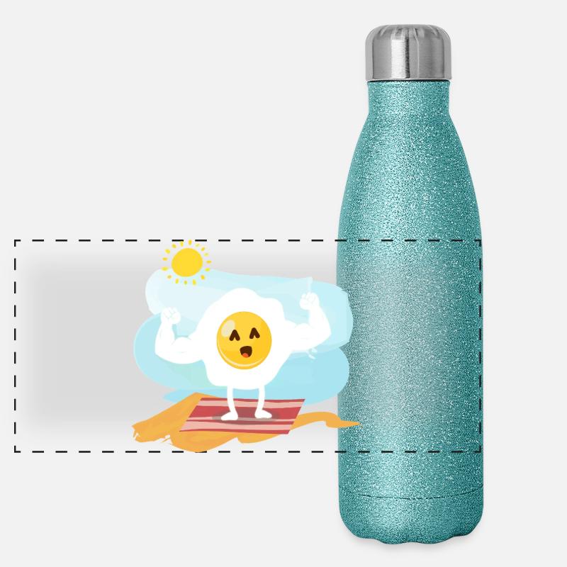 Oeuf (muscles, plage) Gourde isotherme panoramique pailletée 500 ml