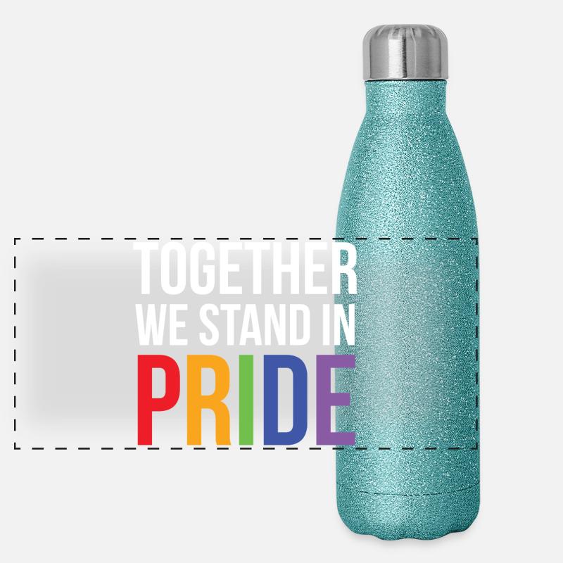 LGBTQ Pride Month - Together We Stand in Pride Panoramic Glitter Thermal Bottle 500 ml