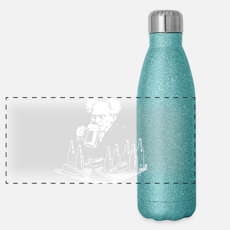 Arthur Schopenhauer drinking beers at the pub Panoramic Glitter Thermal Bottle 500 ml