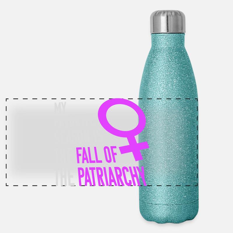 Ma saison préférée est La chute du patriarcat Gourde isotherme panoramique pailletée 500 ml