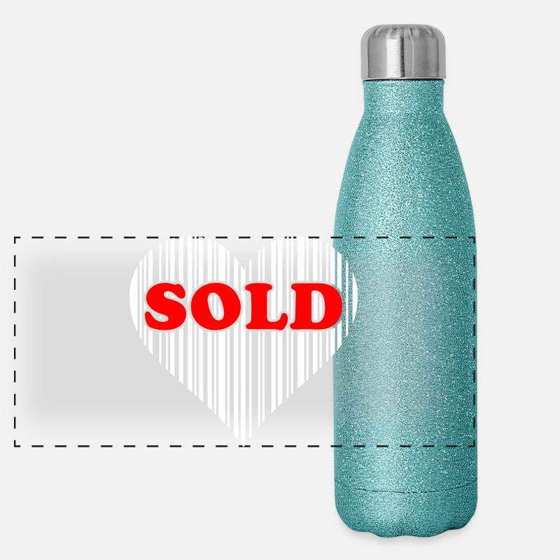 Coeur Barcode Love – Vendu Code Barcode Cadeau Gourde isotherme panoramique pailletée 500 ml