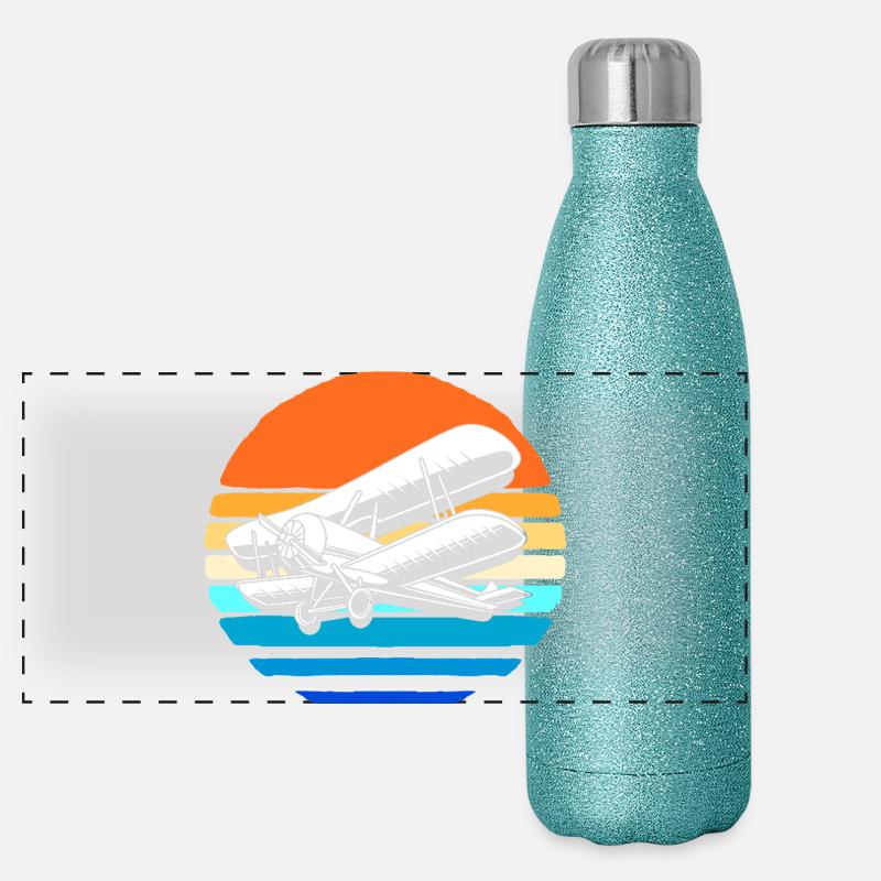 Avion modèle modèle Gourde isotherme panoramique pailletée 500 ml