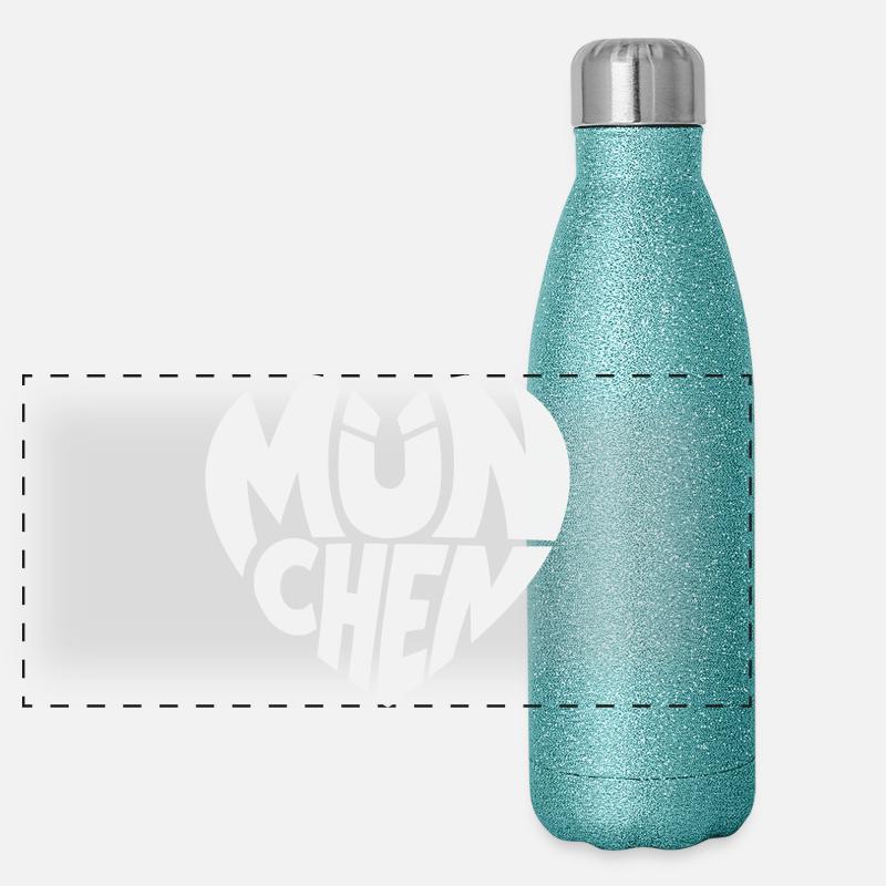 Munich Heart Logo Typography - Panoramic Glitter Thermal Bottle 500 ml - blue glitter