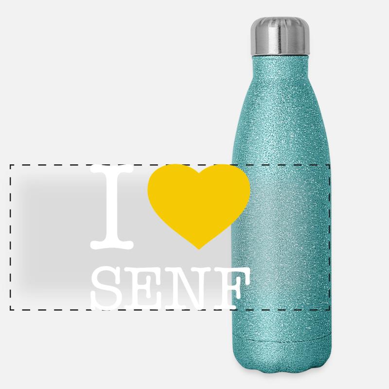 J’adore la moutarde Gourde isotherme panoramique pailletée 500 ml