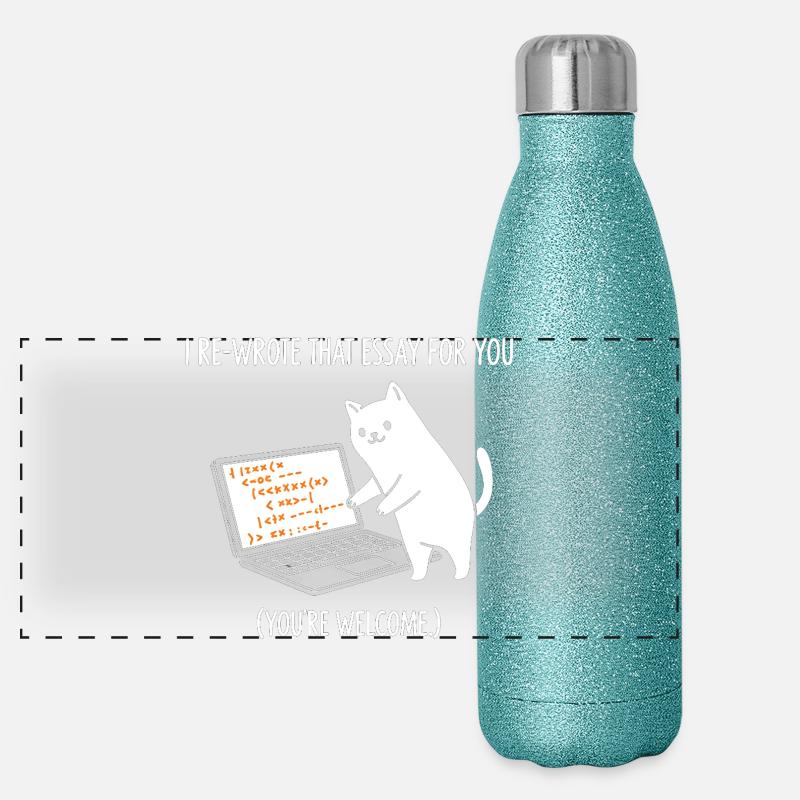 Code cat explique les tâches Gourde isotherme panoramique pailletée 500 ml