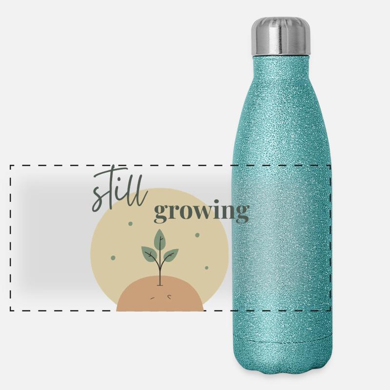 Still Growing: Pflanze aus Erde Panorama Glitzer Isolierflasche 500 ml