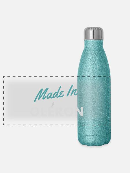 Made in Oléron - Panoramic Glitter Thermal Bottle 500 ml - blue glitter - Front
