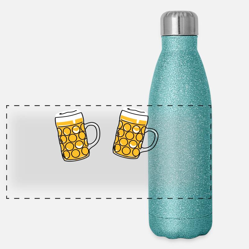 Bierkrug, Schoppen, Maß Panorama Glitzer Isolierflasche 500 ml