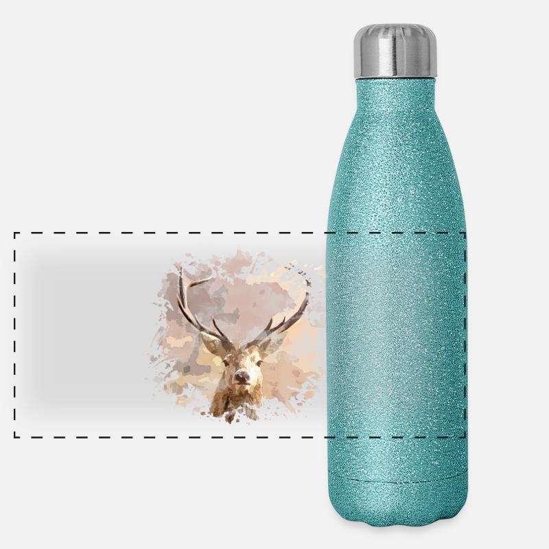Hirsch Panorama Glitzer Isolierflasche 500 ml