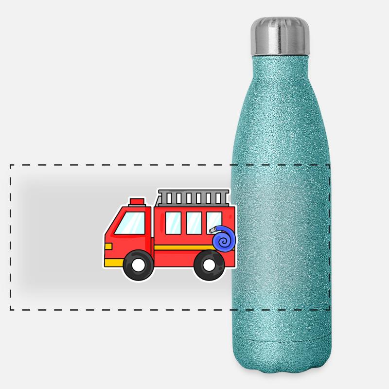 Fire truck Panoramic Glitter Thermal Bottle 500 ml