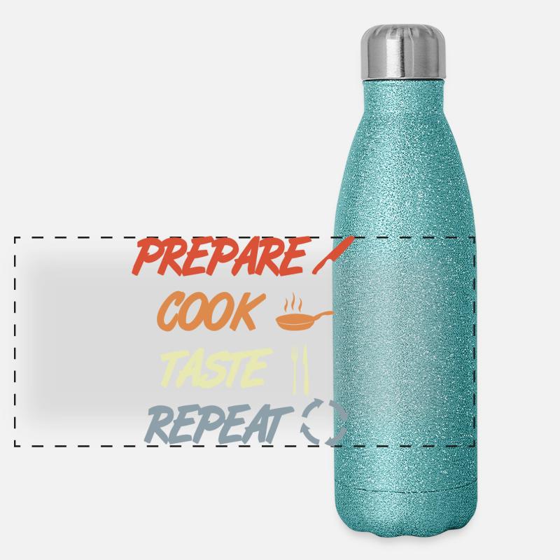 Préparer, Cuisiner, Goûter, Répéter Gourde isotherme panoramique pailletée 500 ml