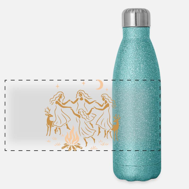 Witchy Summer - Danse du solstice d’été autour du feu Gourde isotherme panoramique pailletée 500 ml