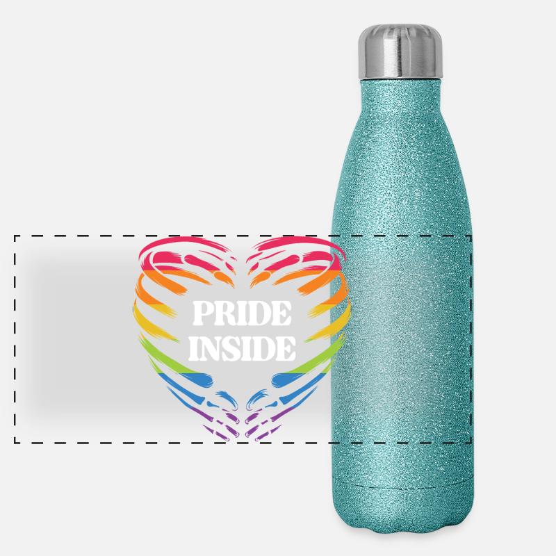 LGBT Pride Monat - Pride Inside Panorama Glitzer Isolierflasche 500 ml