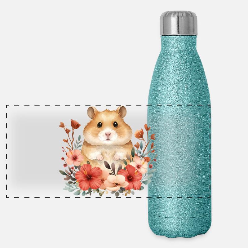 Hamster Panorama Glitzer Isolierflasche 500 ml